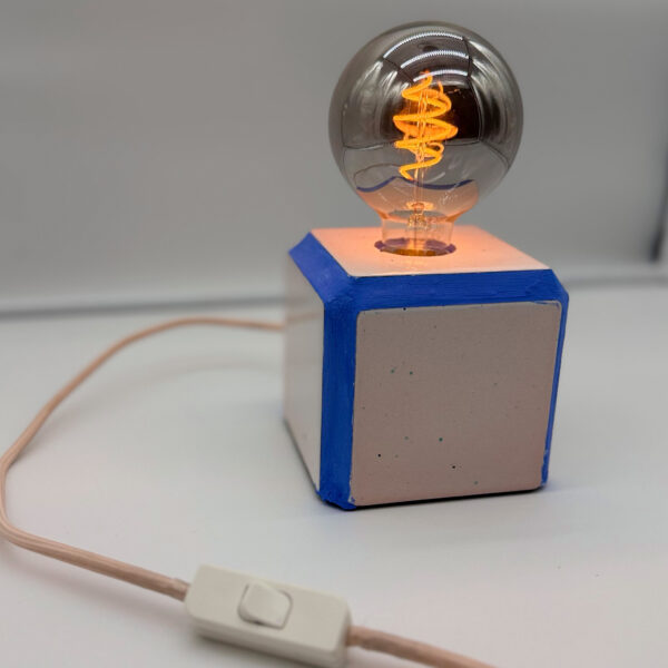 Lampe Cube Rose Argile — 10x10