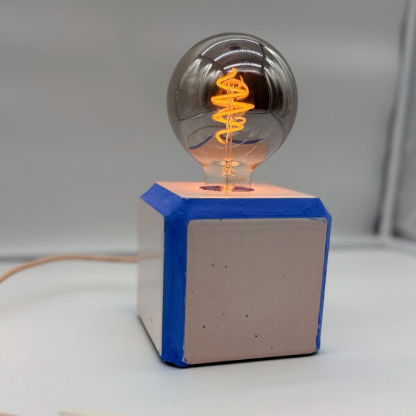 Lampe Cube Rose Argile — 10x10