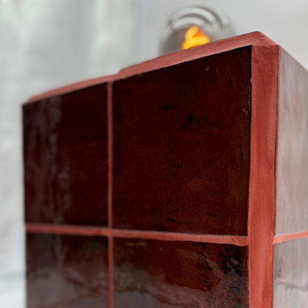 Lampe Cube Bordeaux — Grand format 28x28
